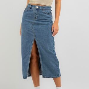Denim Midi Skirt - Desu City Beach Australia Lorde Midi Denim Skirt
